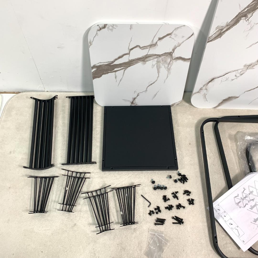 訳あり新品センターテーブル 大理石風 ローテーブル 入れ子式1391-160