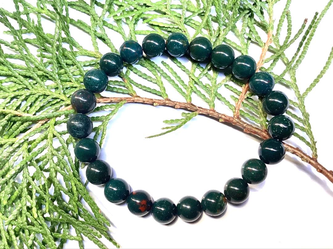 花仙山*出雲石ブレスレット 濃厚青緑 *希少色【碧玉】16cm 鑑別書別無し‼️