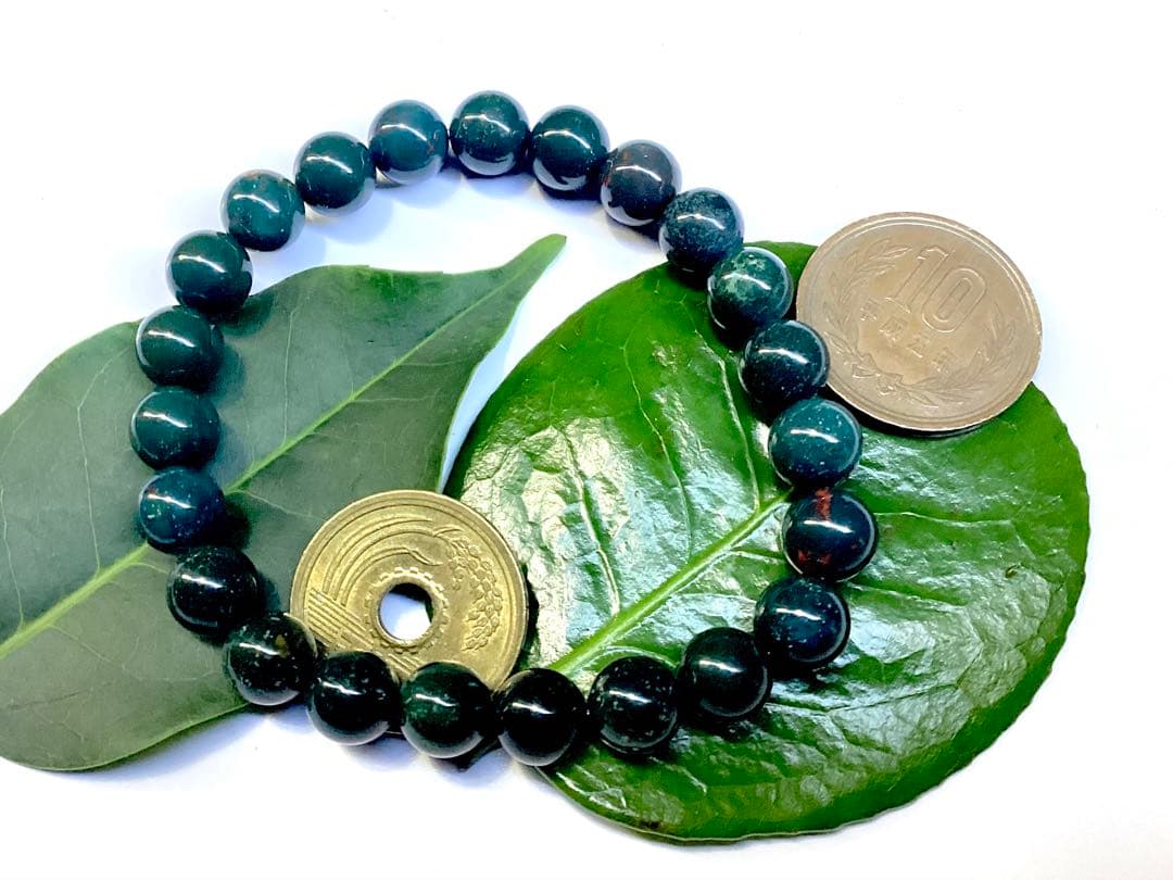 花仙山*出雲石ブレスレット 濃厚青緑 *希少色【碧玉】16cm 鑑別書別無し‼️