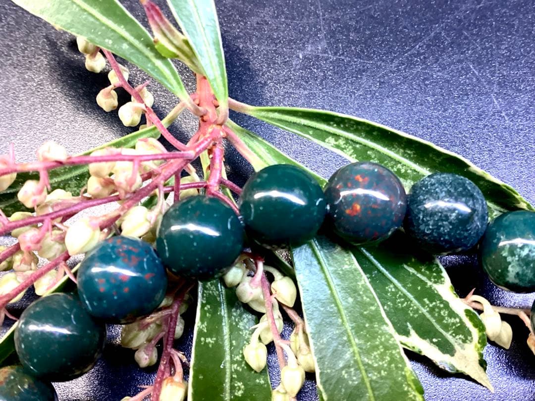 花仙山*出雲石ブレスレット 濃厚青緑 *希少色【碧玉】16cm 鑑別書別無し‼️