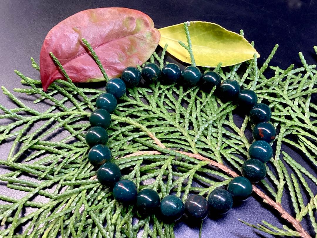 花仙山*出雲石ブレスレット 濃厚青緑 *希少色【碧玉】16cm 鑑別書別無し‼️