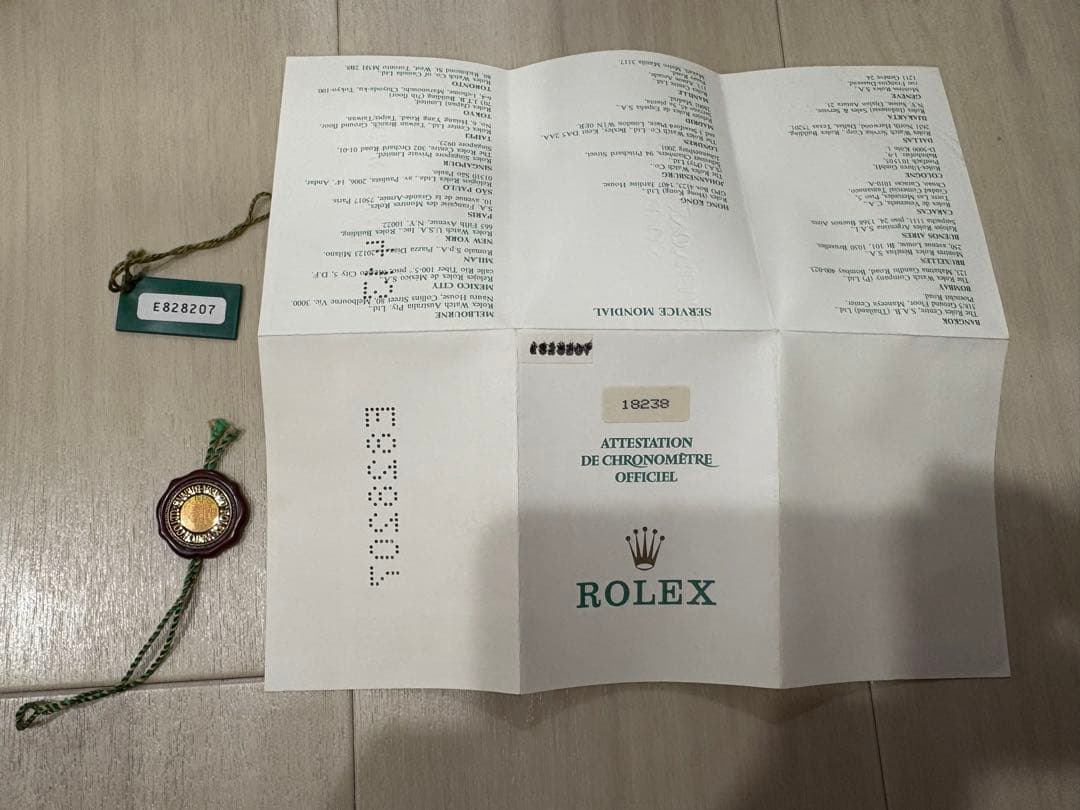 ロレックス　デイデイト　ヴィンテージボックス　ギャランティ　タグ