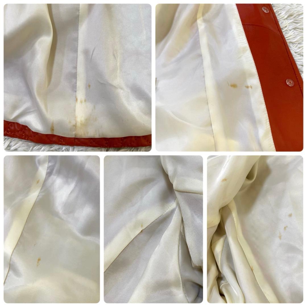 BALMAIN ラムレザージャケット ノーカラー キルティング 花柄