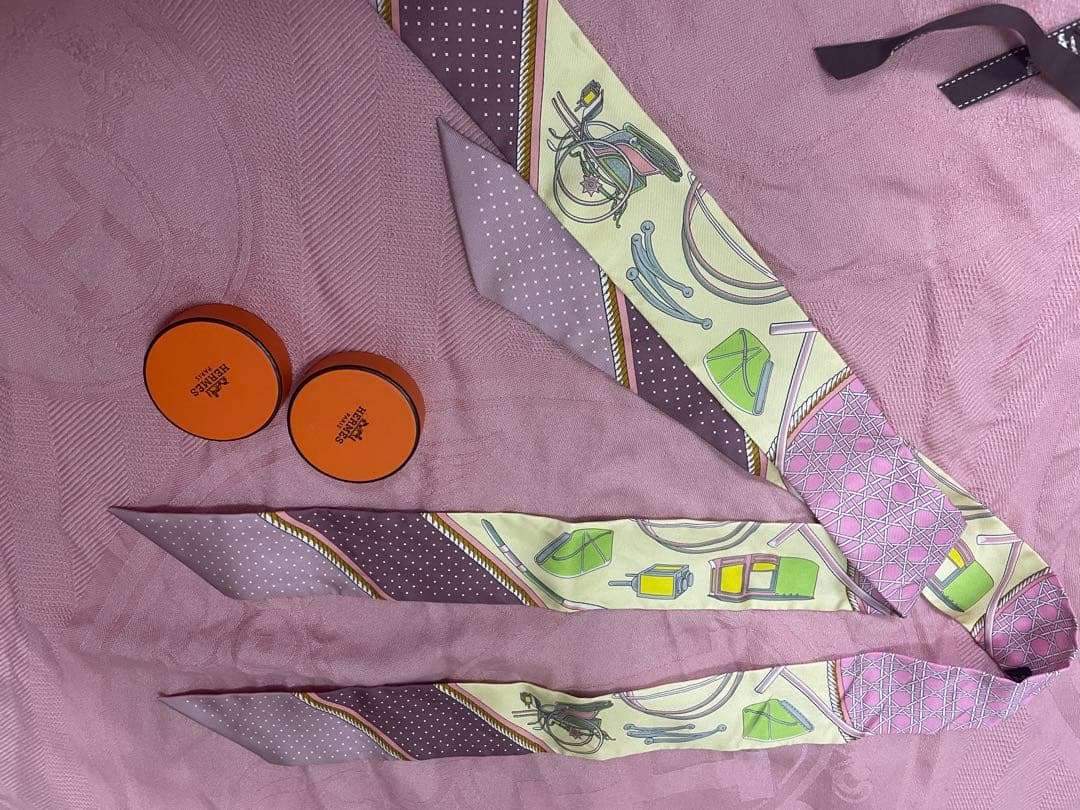 【2本】2024秋冬 エルメス リボン ツイリー スカーフ セット バーキン