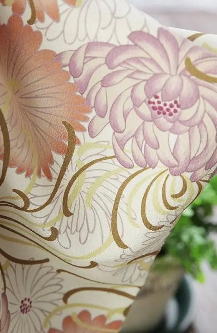 コムサデモード　七五三　女の子　３歳　着物　被布　クリーム×赤