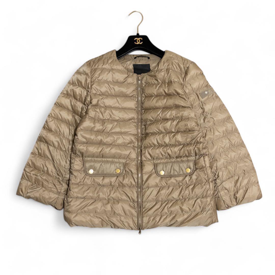 スマイル様タトラス ノーカラーダウンジャケット ライトブラウン 03