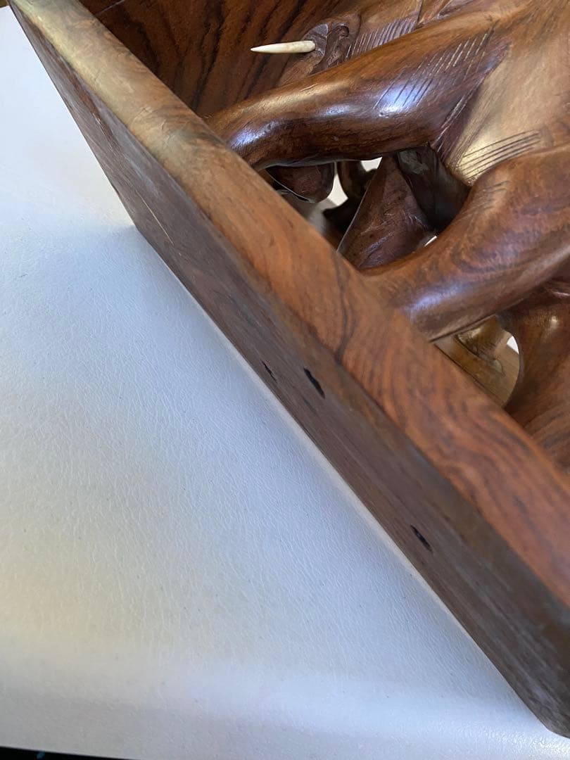 象　木製ブックスタンド　本立てビンテージ　アンティーク　置物　木製象