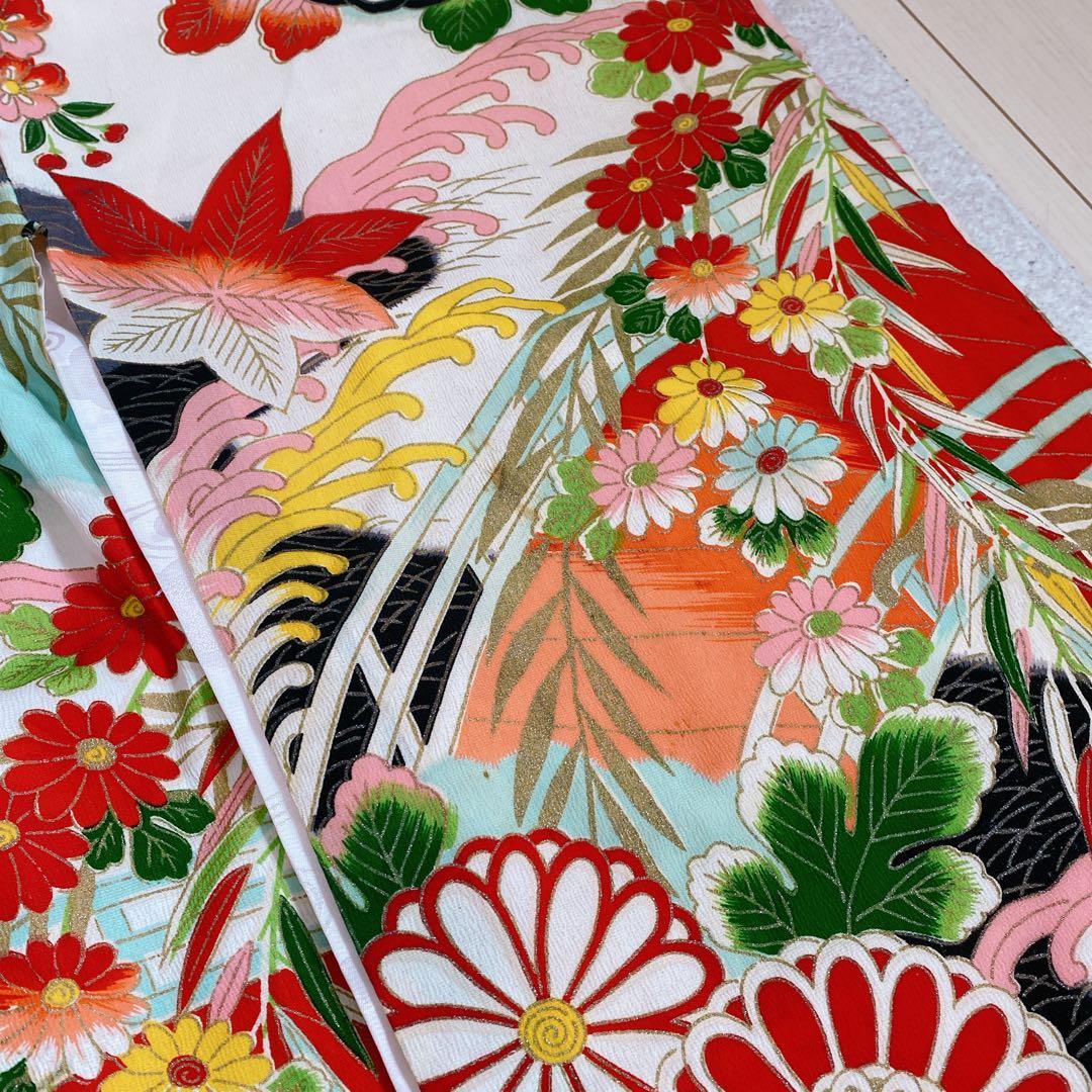 七五三 5歳 6歳 小さめ7歳 アンティーク 着物 作り帯 小物 セット