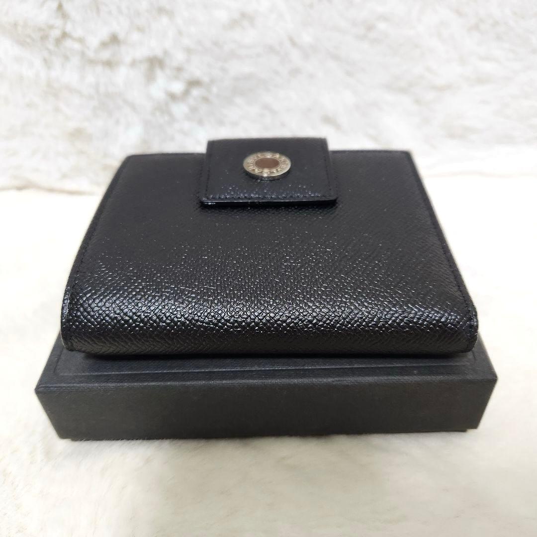 ✨新品未使用　付属品完備✨ブルガリ　二つ折り　サークルロゴ　ダブルホック　黒