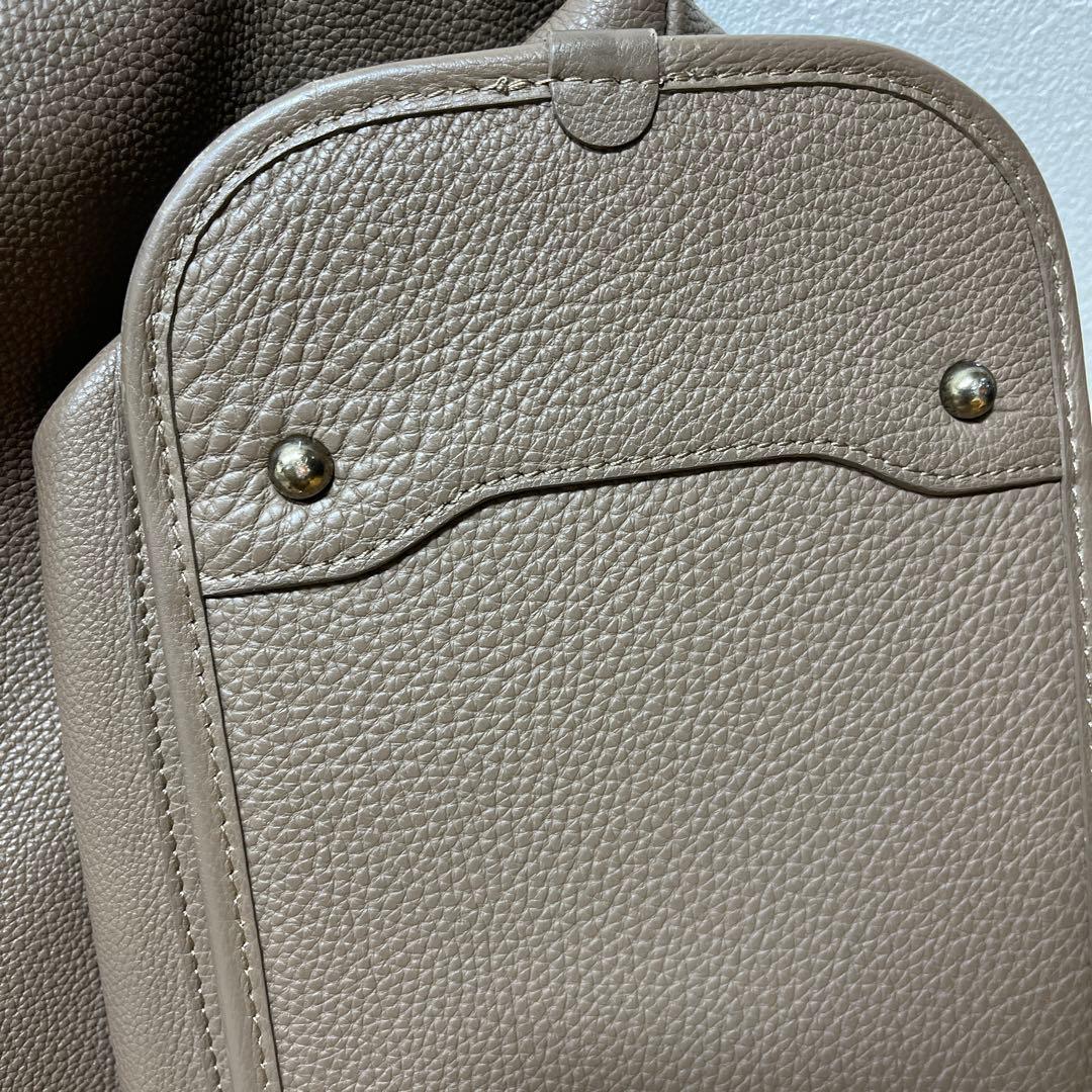 Magnu マヌー トートバッグ 大容量 グレー 革 レザー