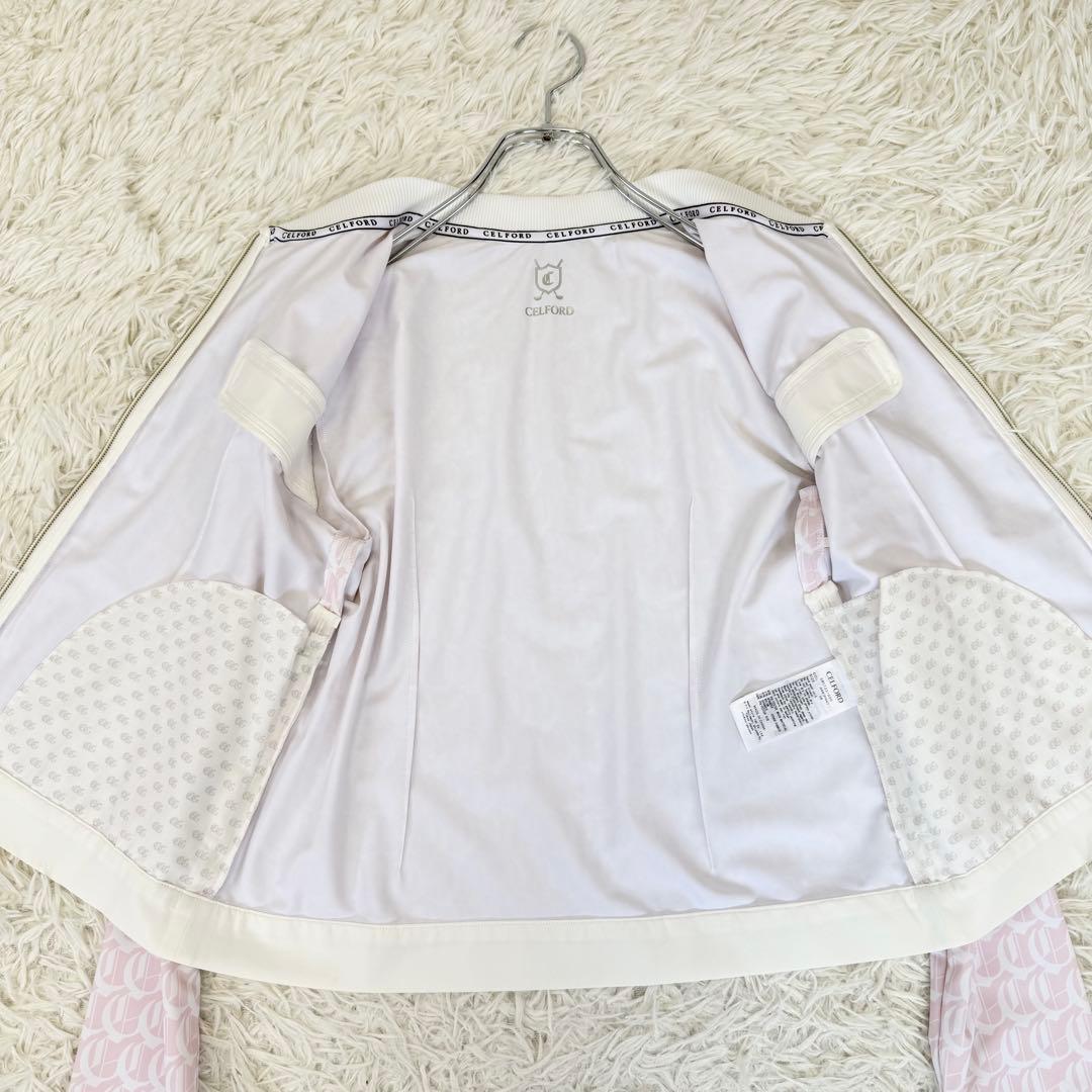 未使用級 近年 セルフォード ゴルフ モノグラムPTカットカーディガン CG