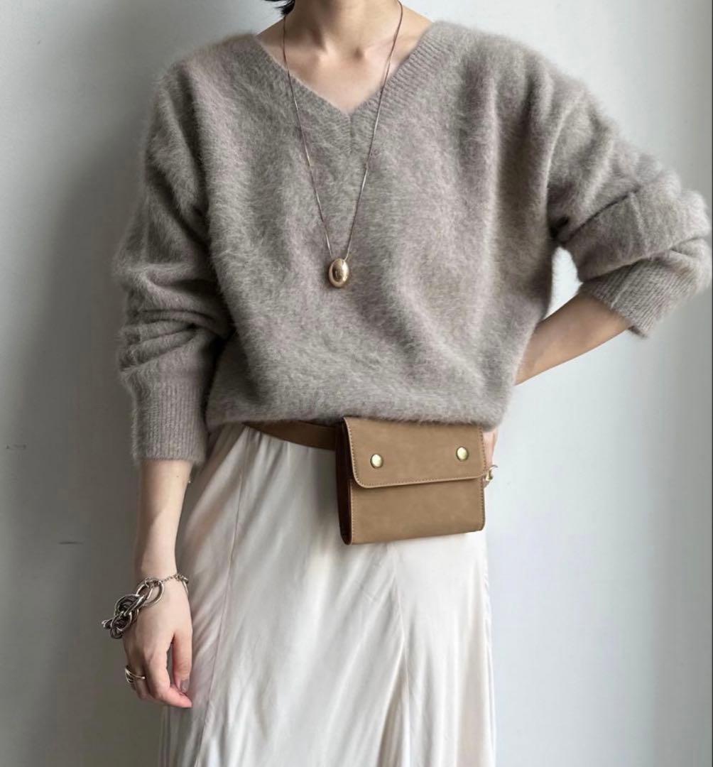 DouDouファーカシミヤプルオーバー　2way