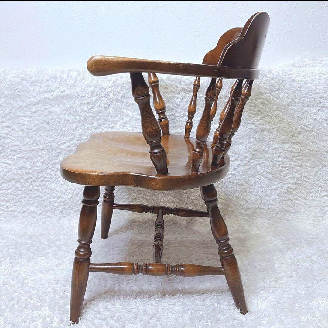 飛騨産業 ウィンザーチェア アーム ダイニングチェア レトロ キツツキマーク ①