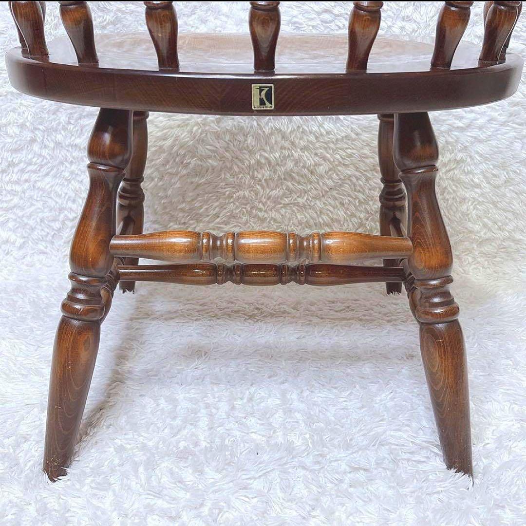 飛騨産業 ウィンザーチェア アーム ダイニングチェア レトロ キツツキマーク ①