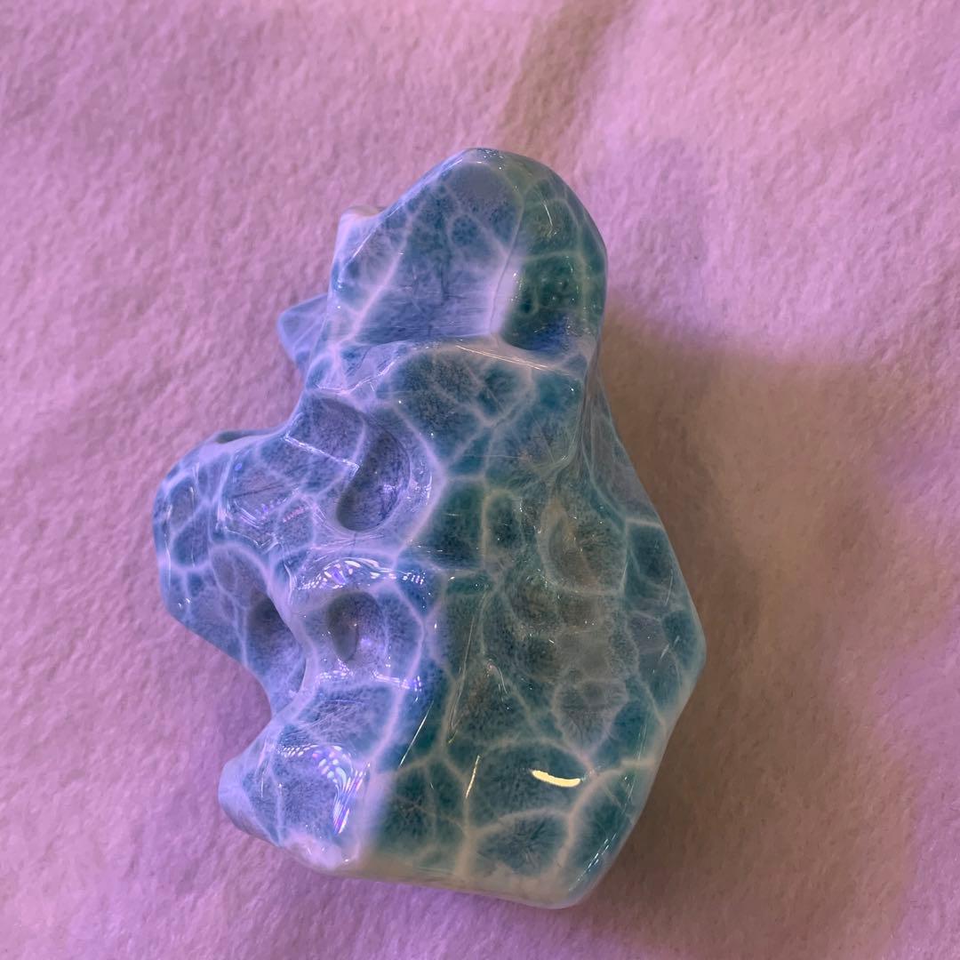 355.4g 天然無処理　ラリマー 置物(原石)