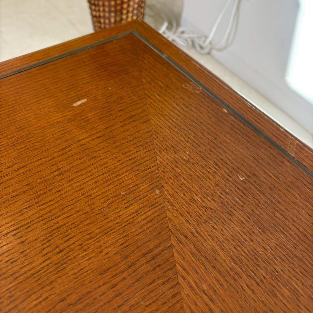 センターテーブル　ローテーブル　木製　真鍮装飾　ヨーロピアン 2/2