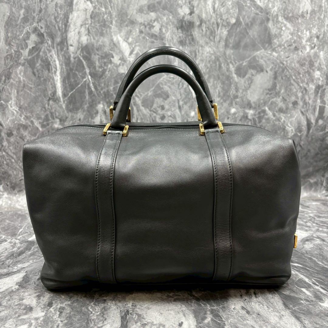 極美品✨ロエベ ボストンバッグ アナグラム オールレザー ブラック