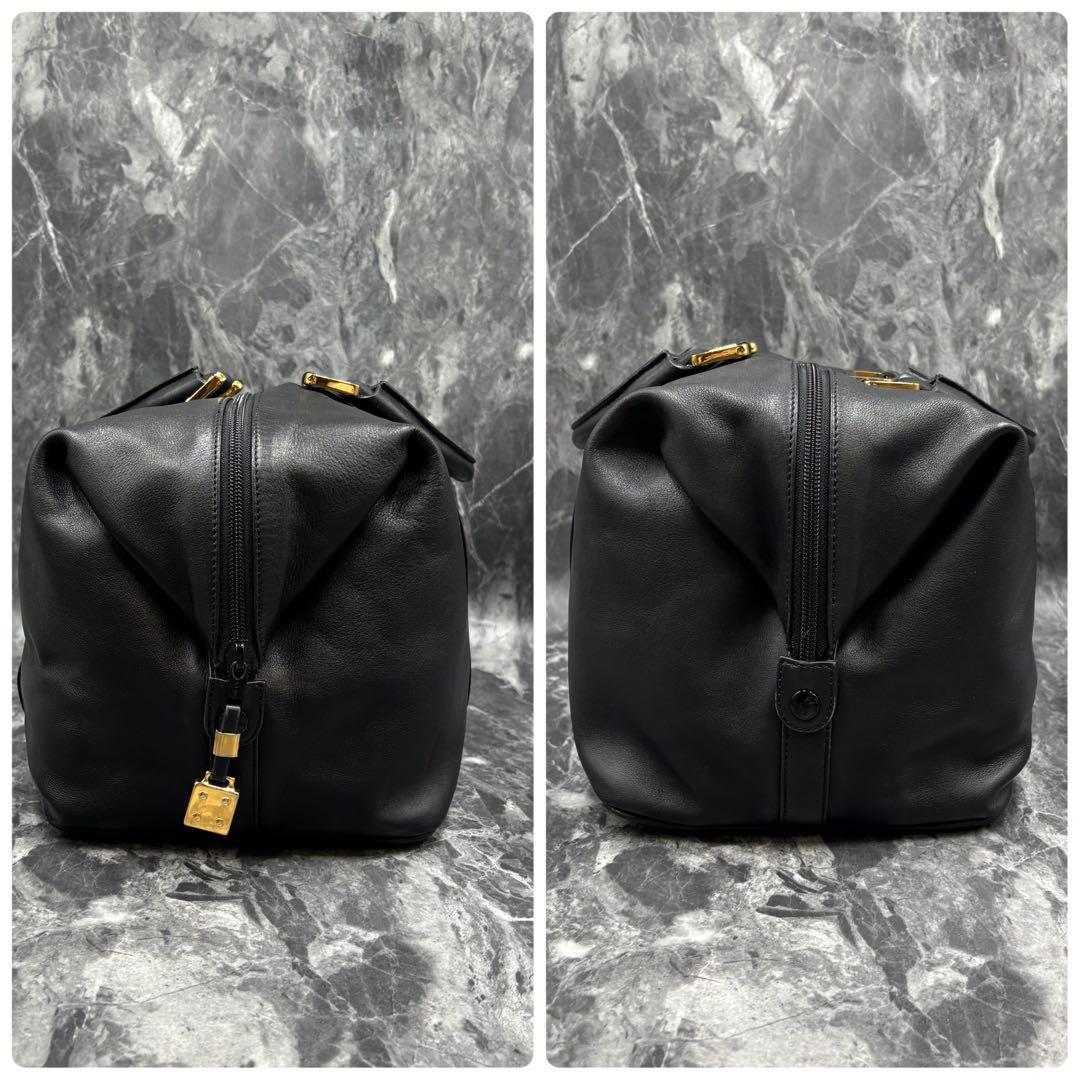 極美品✨ロエベ ボストンバッグ アナグラム オールレザー ブラック