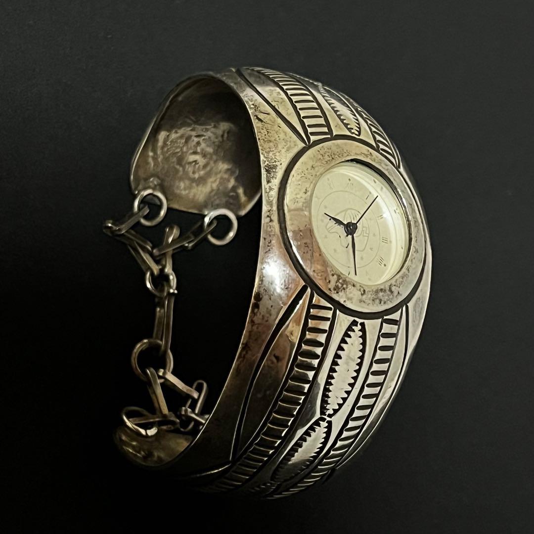 Carson B. バングルウォッチ スターリングシルバー ヴィンテージ ナバホ