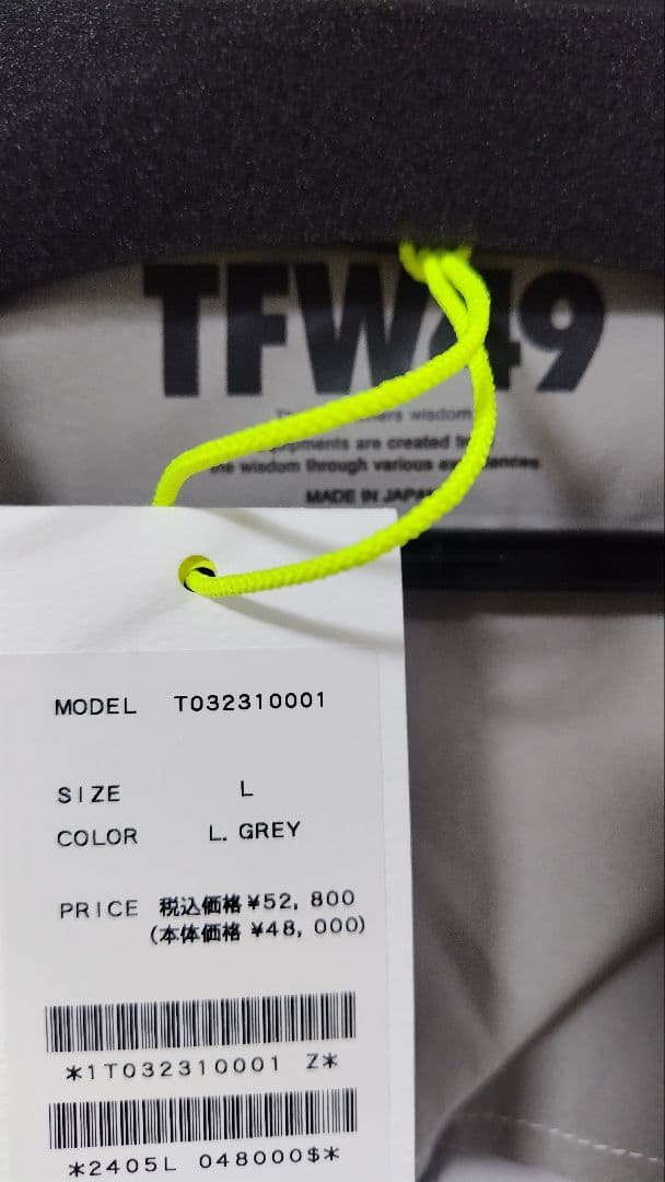 新品未使用　TFW49 グレー　ジャケット L 新品　　ゴルフ　WEB完売品