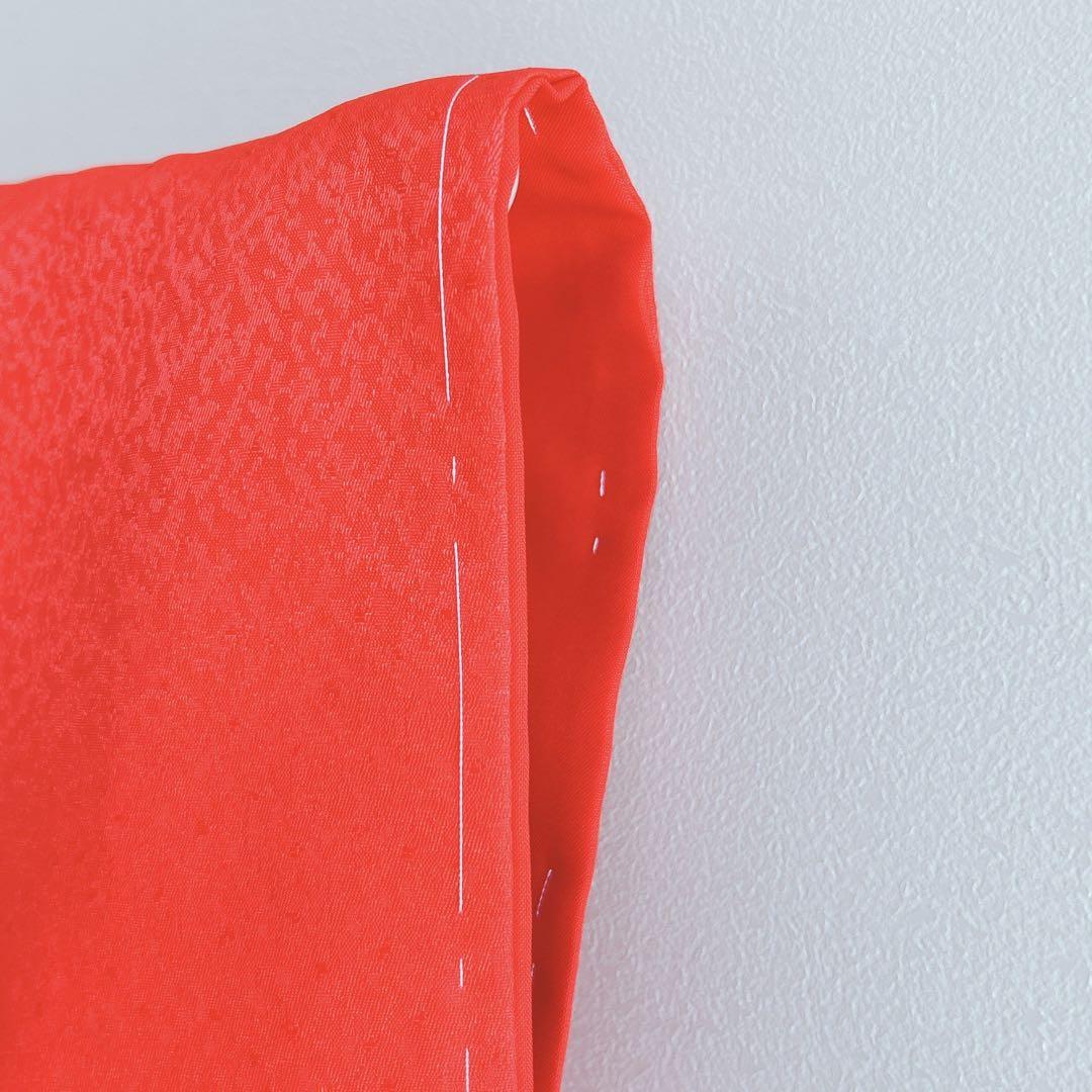 七五三美品フルセット７歳女の子新品未使用着物長襦袢丸帯草履バッグ小物化繊赤地菊梅