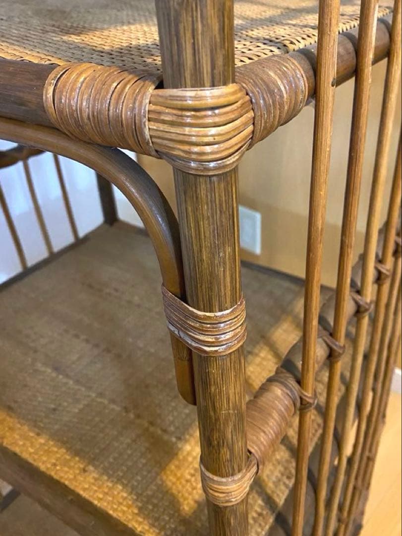 ラタン✴︎アーチ型✴︎オープンシェルフ✴︎アンティーク✴︎4段✴︎インテリア✴︎冬の模様替え