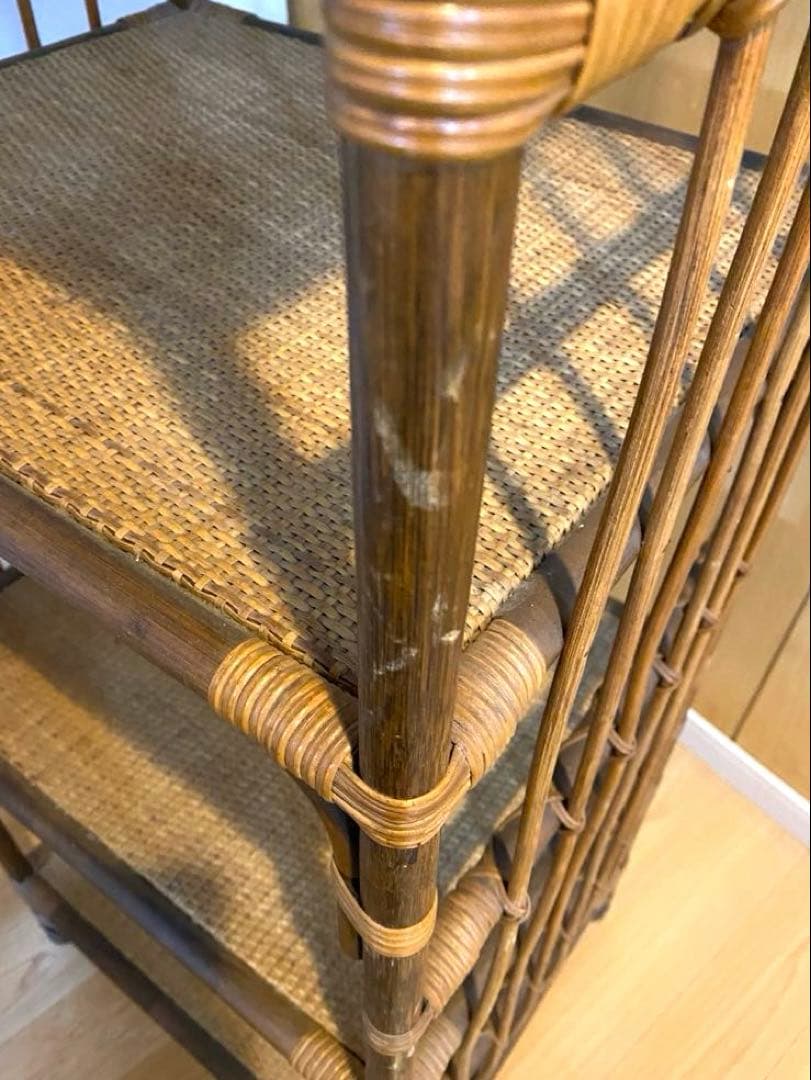 ラタン✴︎アーチ型✴︎オープンシェルフ✴︎アンティーク✴︎4段✴︎インテリア✴︎冬の模様替え