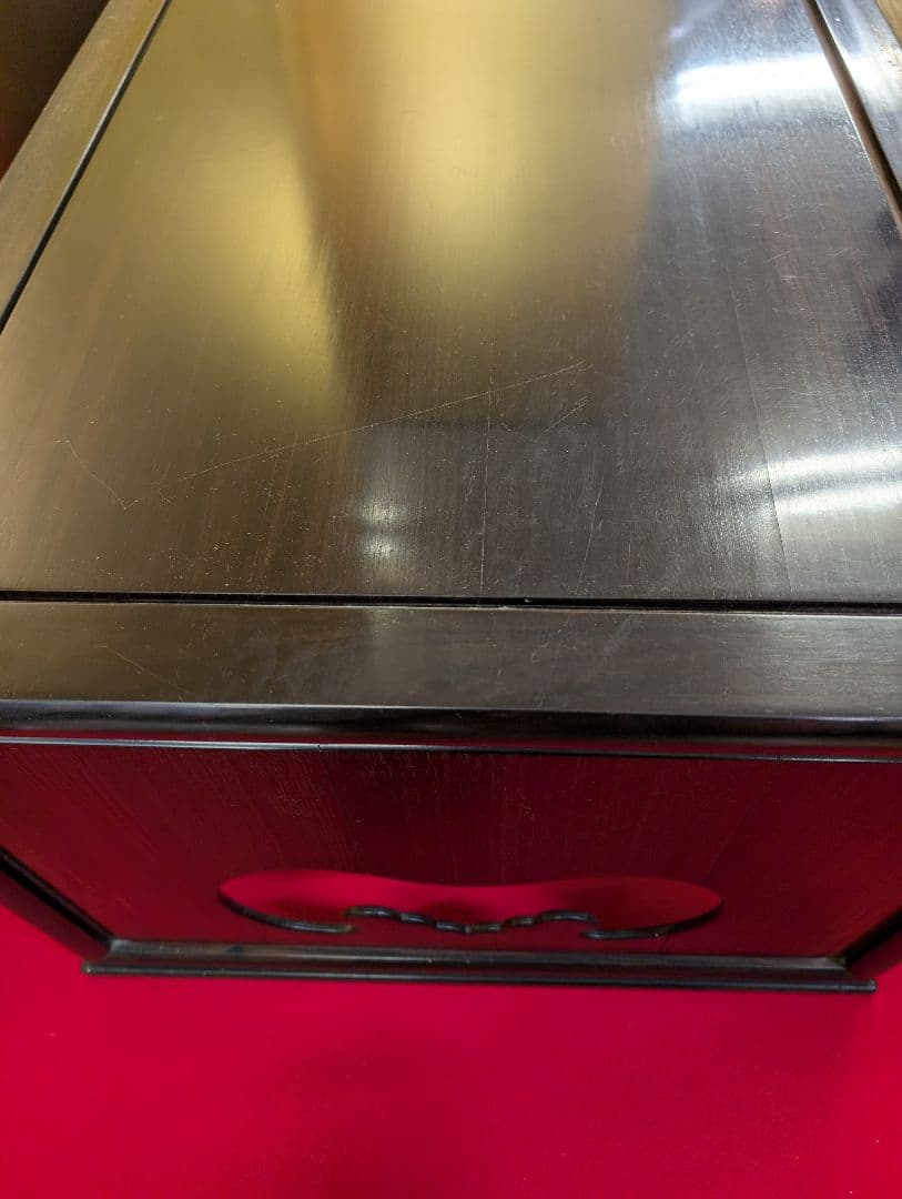 総黒檀 最高級 黒檀 文机 書斎 机 唐木家具 銘木 無垢材 飾り棚