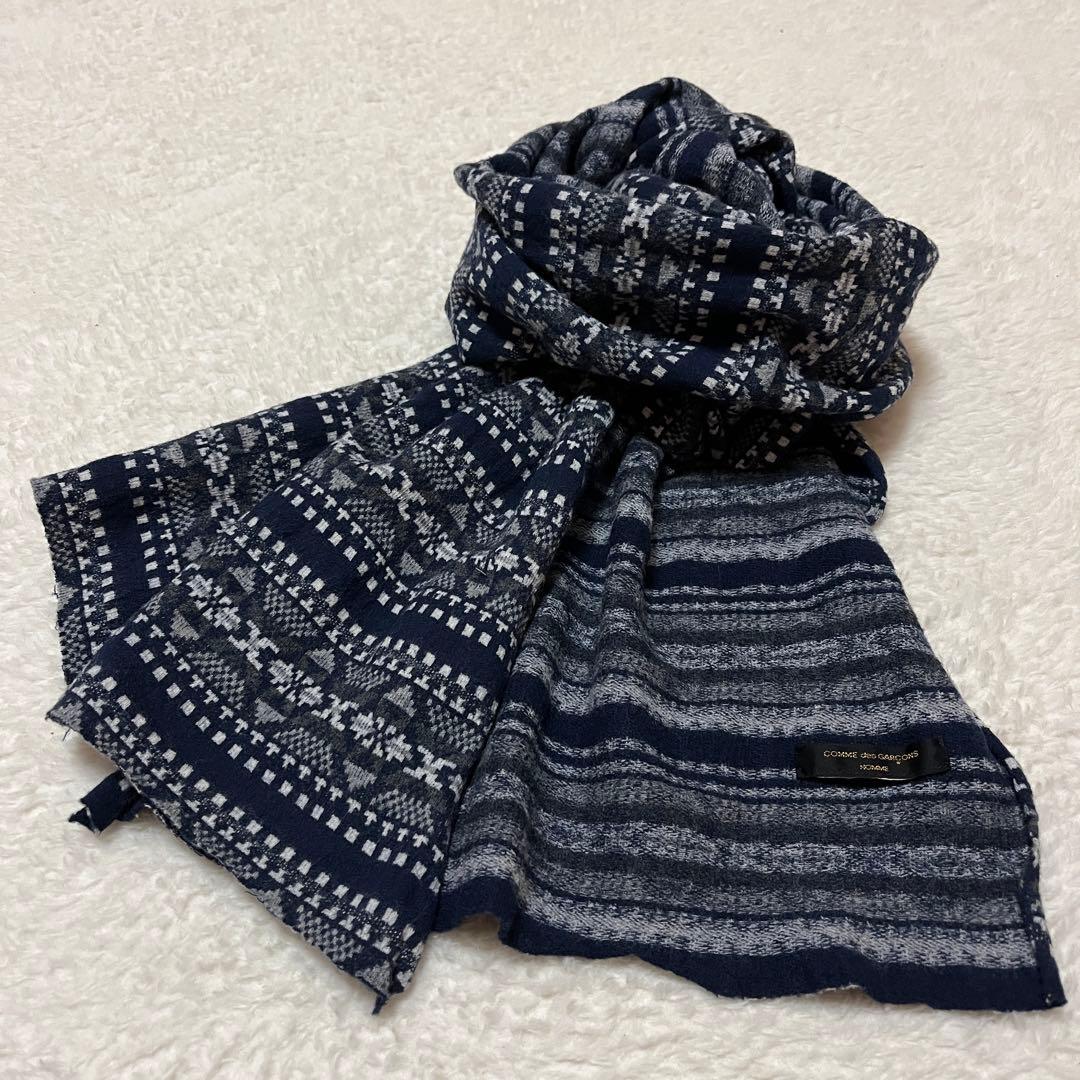 田中オムCOMME des GARÇONS HOMME ノルディック柄マフラー