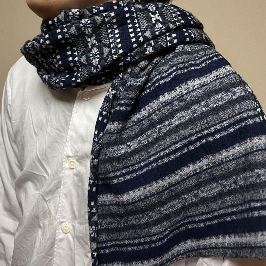 田中オムCOMME des GARÇONS HOMME ノルディック柄マフラー
