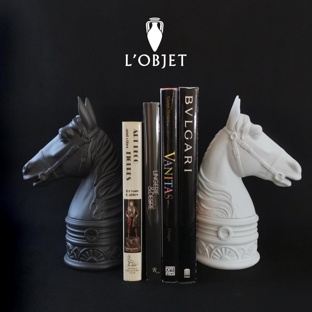 L'OBJET オブジェ 馬 ブックエンド 美品 リモージュ窯 フランス製
