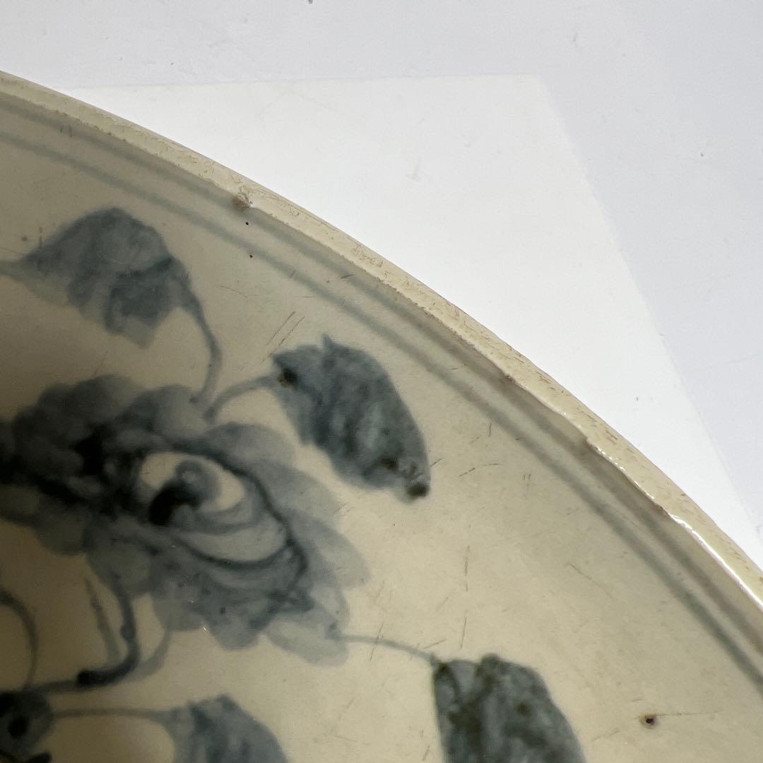 中国民時代　南京　古染付　大皿　幅約31.5cm 東K8-0202☆2F トヒチ