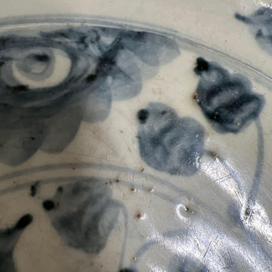 中国民時代　南京　古染付　大皿　幅約31.5cm 東K8-0202☆2F トヒチ