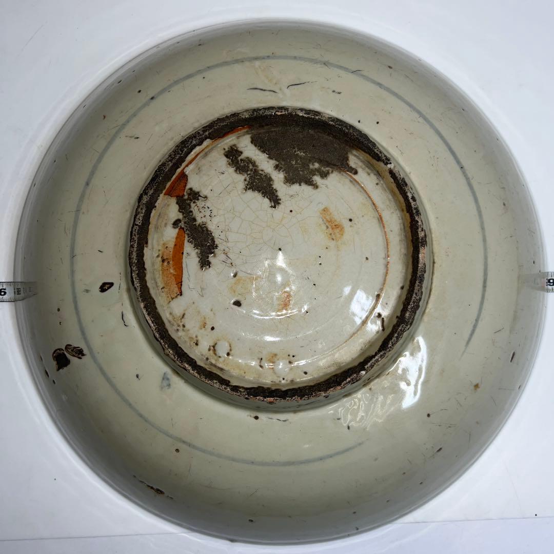 中国民時代　南京　古染付　大皿　幅約31.5cm 東K8-0202☆2F トヒチ