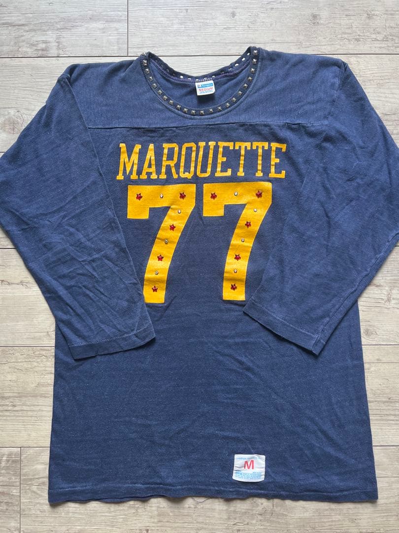 1973年〜1982年バータグ後期OLDチャンピオンフットボールリメイクTシャツ