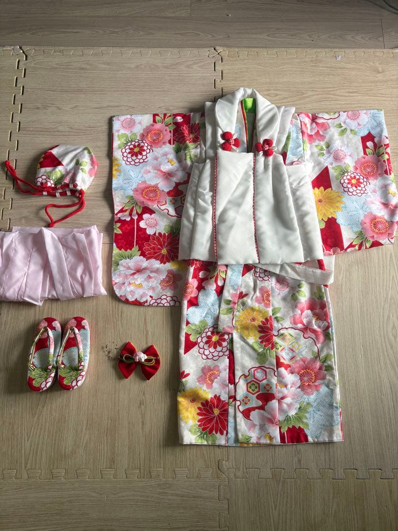 七五三 子供用 花柄着物セット