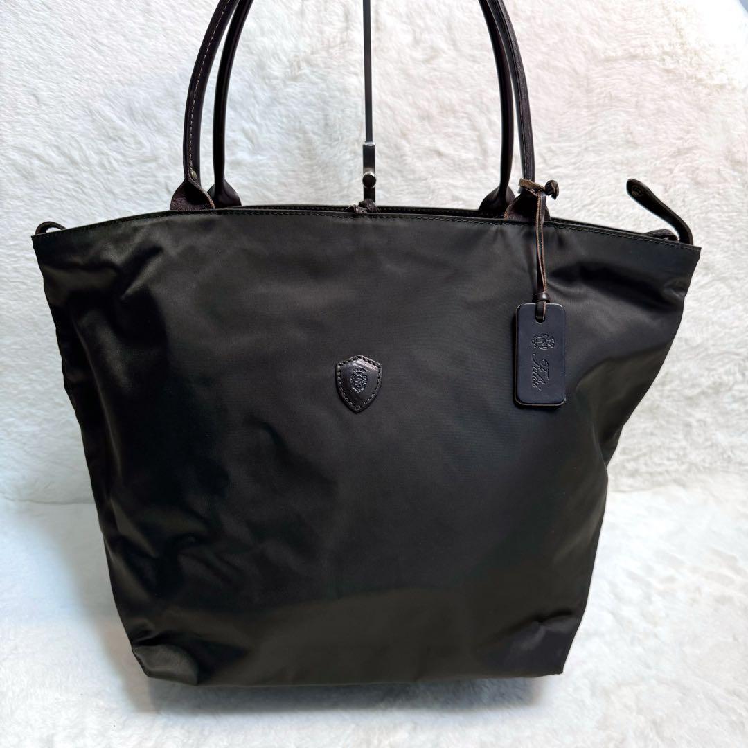 美品✨フェリージ　トートバッグ　リバーシブル　レオパード　03-28 カーキ