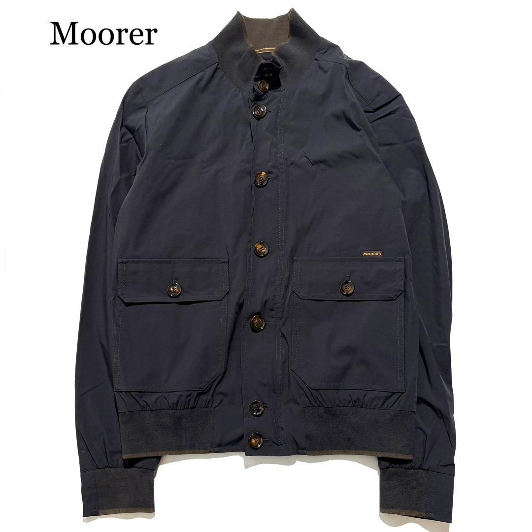 【美品】Moorer ブルゾン ジャンパー CARLOS KN ネイビー 46