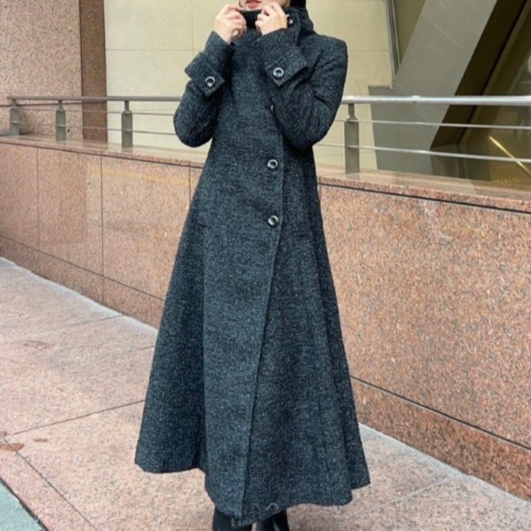 rienda リエンダ オーバーネックシンデレララインコート Multi