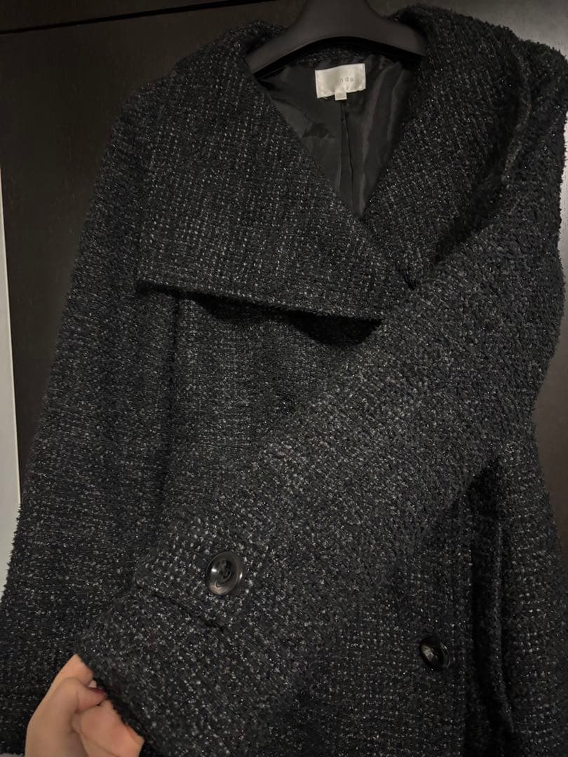 rienda リエンダ オーバーネックシンデレララインコート Multi