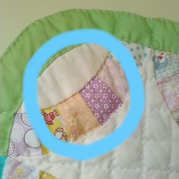 パッチワーク　ダブルウェディングリング　ハンドメイド　マルチカバー