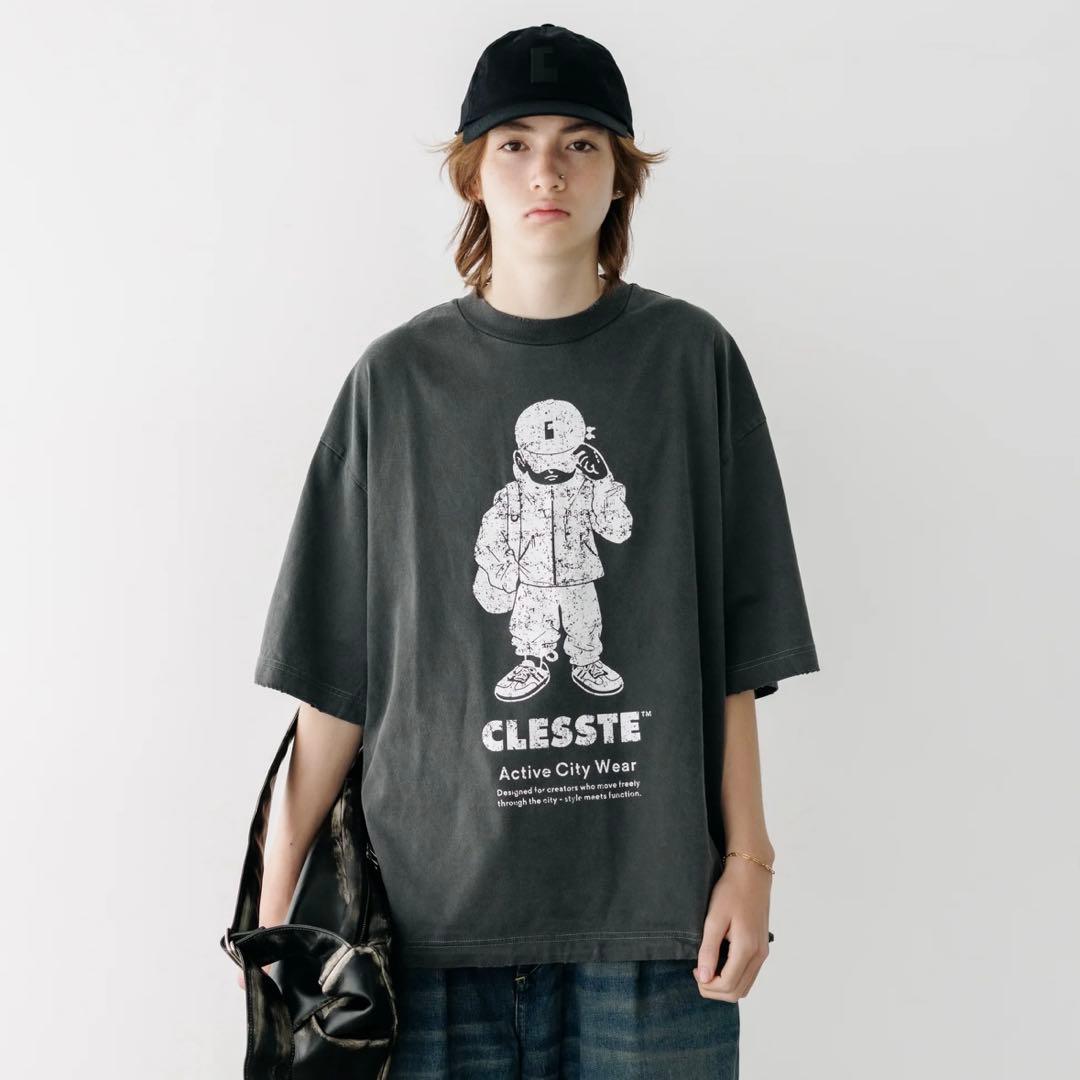 clesste boy Tシャツ size2 fade Blue