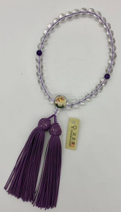 数珠　清水焼　百合