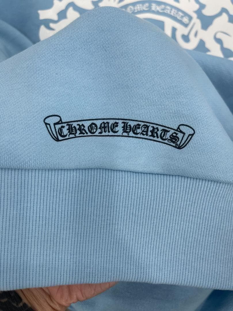 未使用CHROME HEARTS ブルー パーカー M