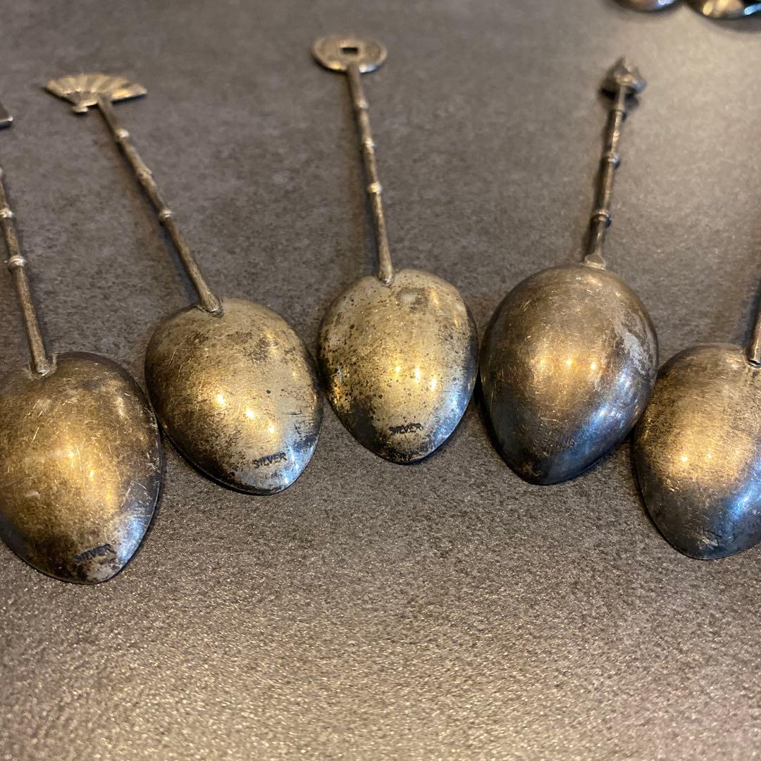 銀製アンティークスプーン 8本SET