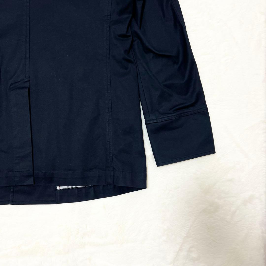 BURBERRY バーバリー✨️マリンコート　銀ボタン　ノバチェック　刺繍ロゴ　Ｍ