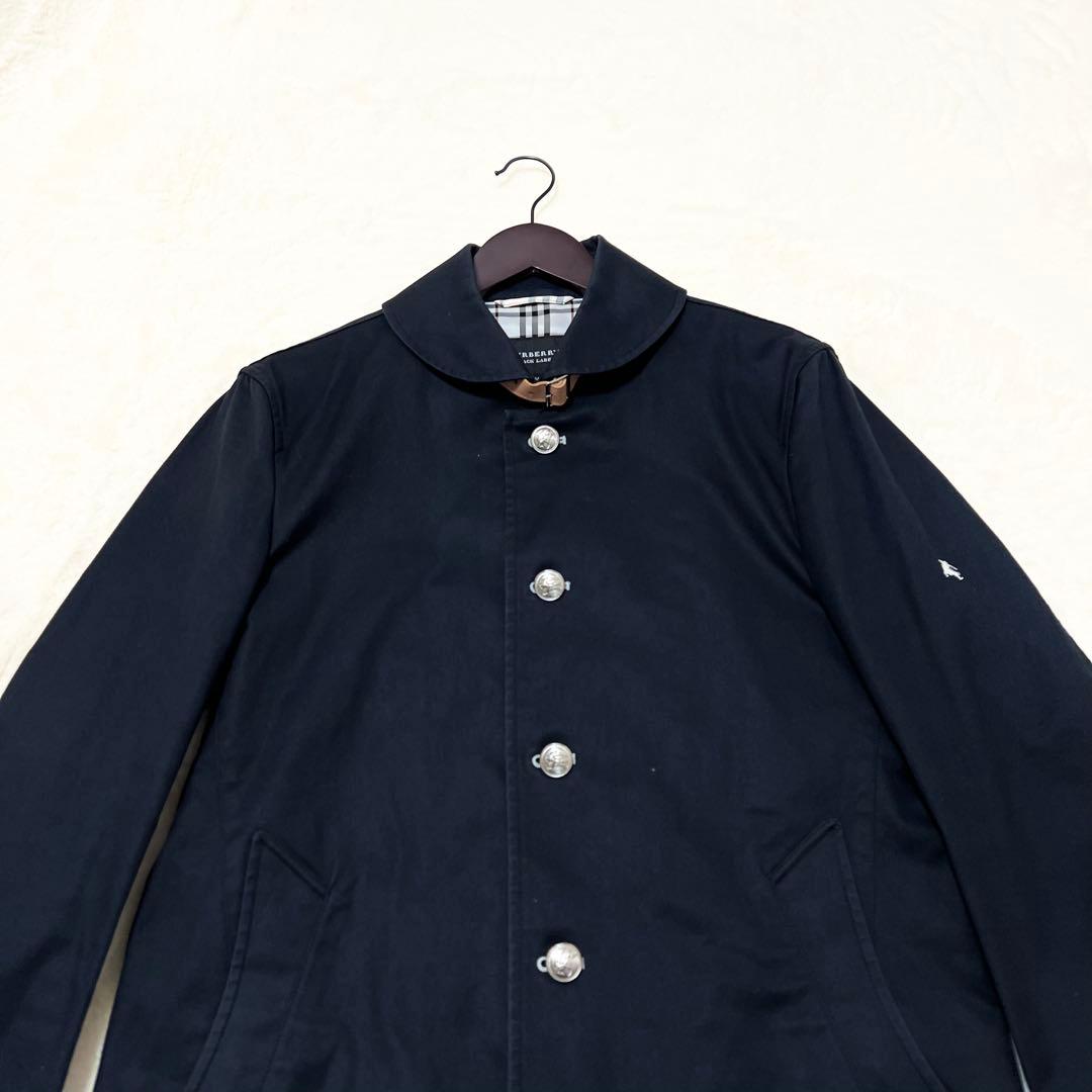 BURBERRY バーバリー✨️マリンコート　銀ボタン　ノバチェック　刺繍ロゴ　Ｍ