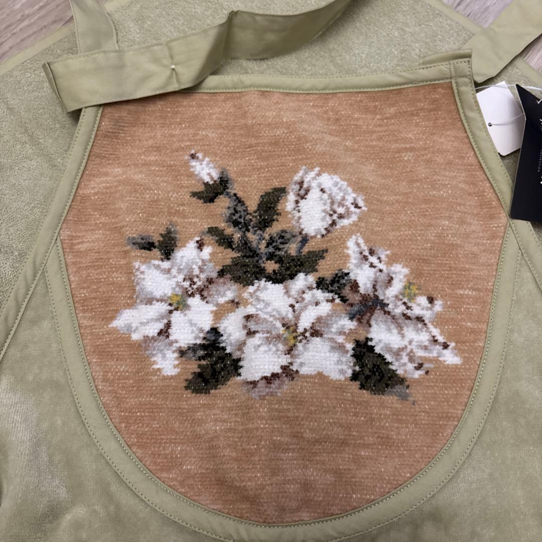 【新品未使用】ホットマン シェニール織 エプロン マグノリア柄 希少