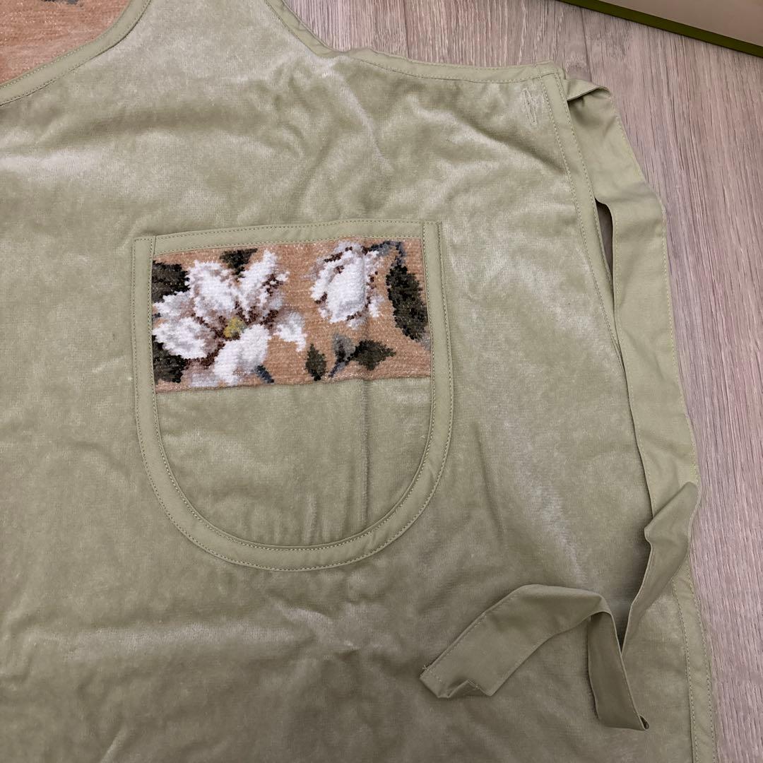 【新品未使用】ホットマン シェニール織 エプロン マグノリア柄 希少