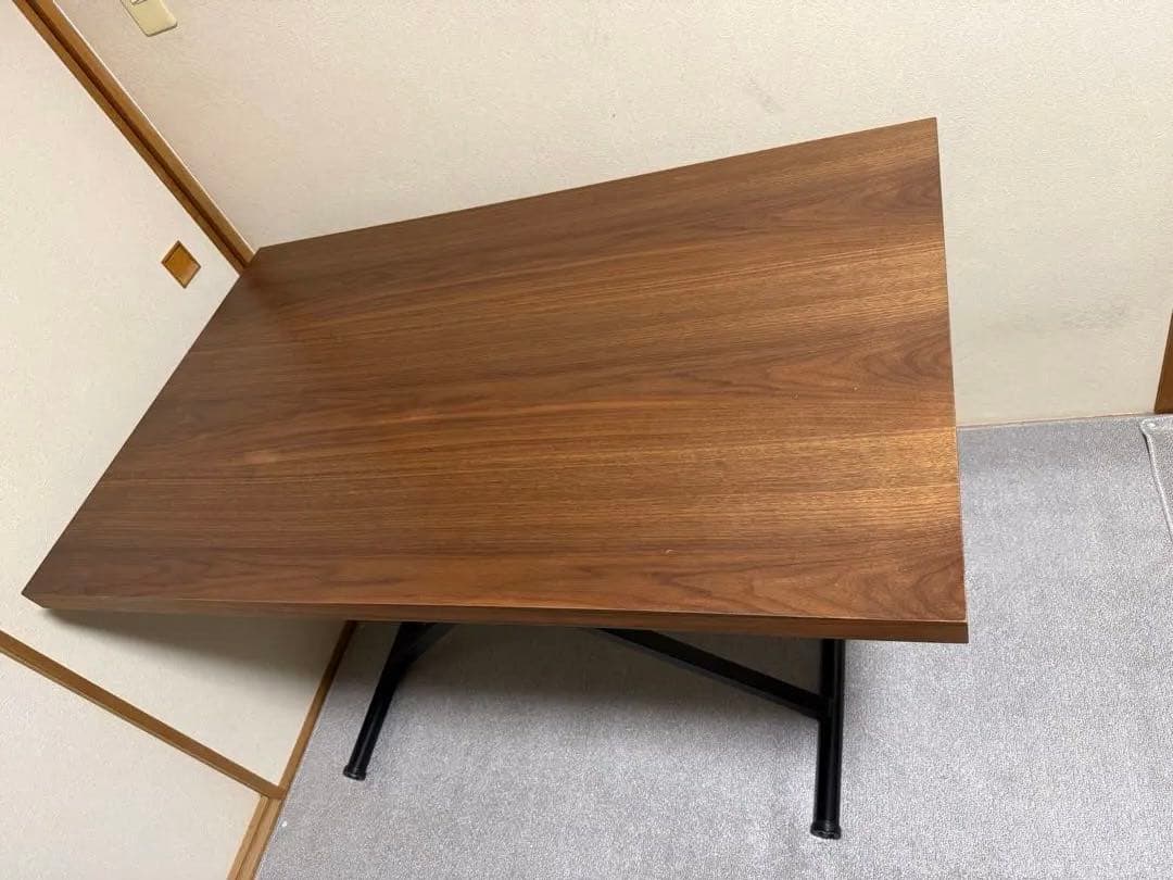 【送料無料】ニトリ ガス圧昇降式テーブル ウォールナット